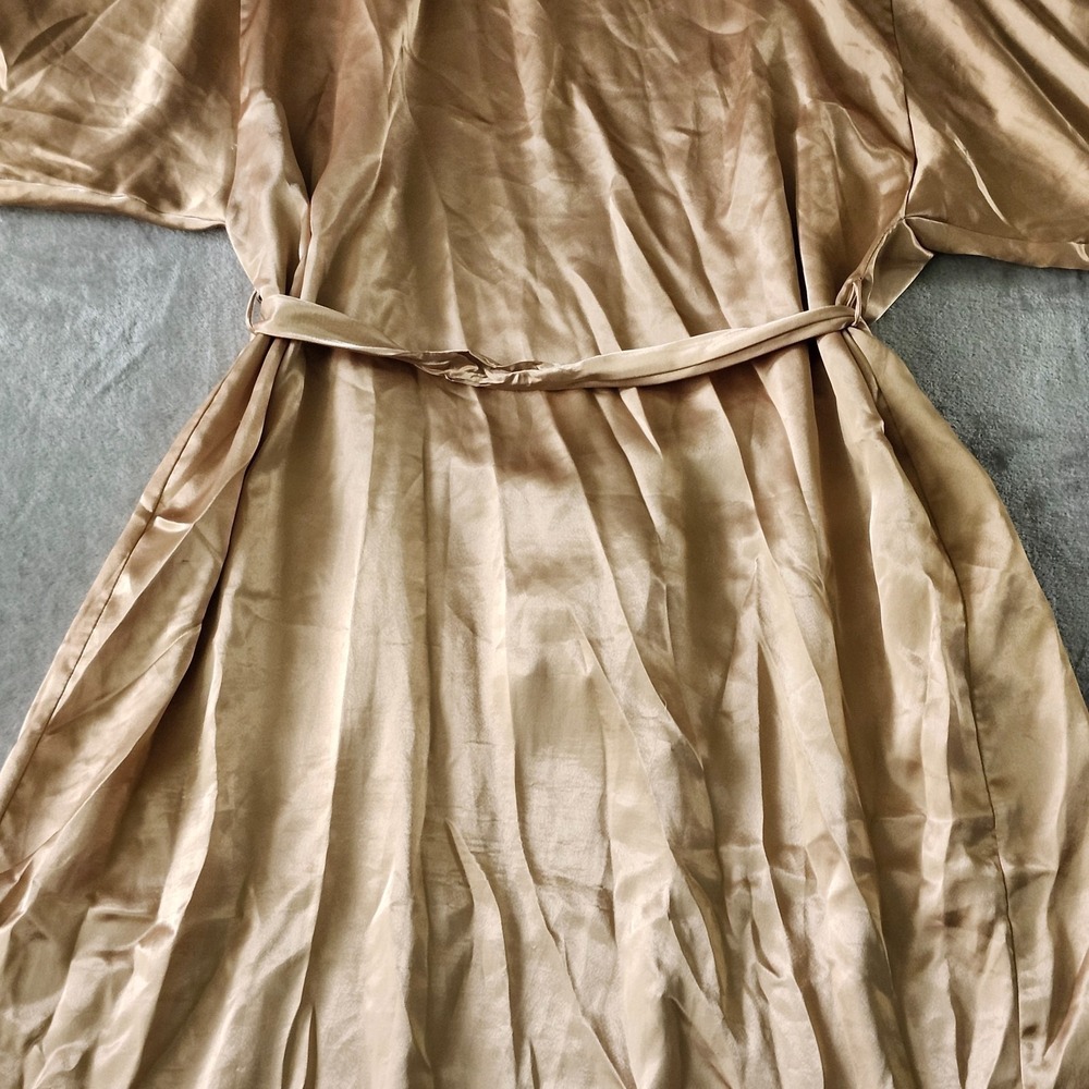 VTG Made In USA Dreamtime Gold And Black Lace Robe w/ Belt Size M Goddess - Picture 13 of 15